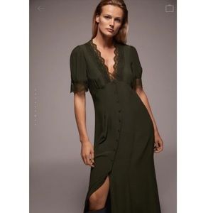 Zara Green Lace Midi Dress